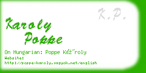 karoly poppe business card